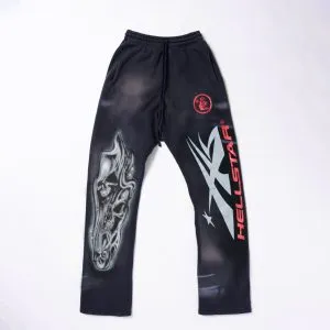 Hellstar Black Airbrushed Skull Sweatpants
