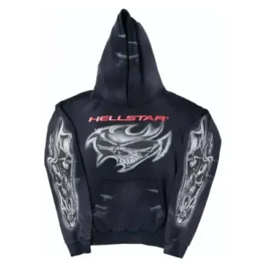 Hellstar Black Airbrushed Skull Hoodies