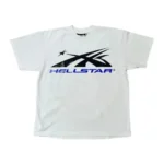 Hellstar Gel Sport Logo T-shirt Blue and White