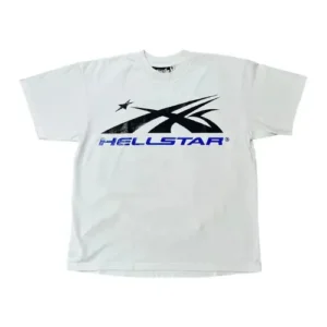 Hellstar Gel Sport Logo T-shirt Blue and White