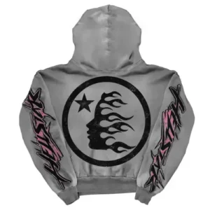 Hellstar Future Flame Hoodie Grey and Pink