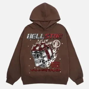 Hellstar Avant Garde Style Brown Hoodie
