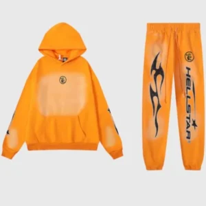 Hellstar Fire Classic Orange Dye Tracksuit