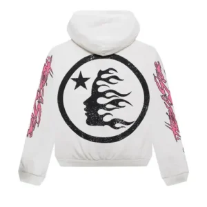 Hellstar White Records Glitter Zip Up Hoodie