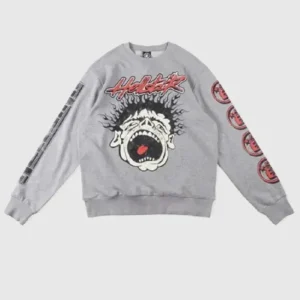 Hellstar Studios Records Sweater Light Grey