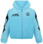 Hellstar Studios Zip Up Blue Hoodie