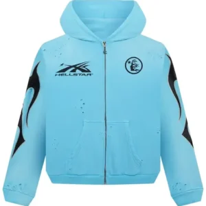 Hellstar Studios Zip Up Blue Hoodie