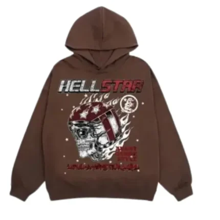 Hellstar Avant Garde Style Hoodie in Brown