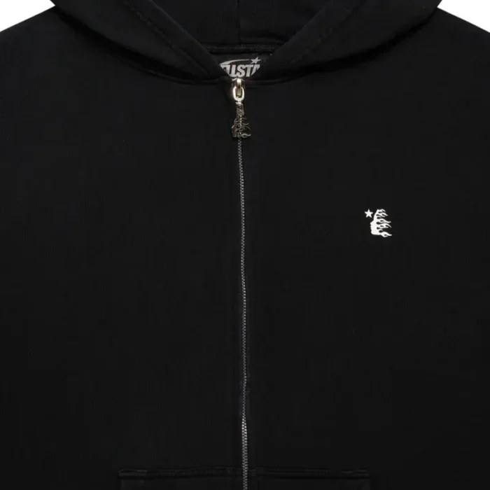 Hellstar Zip-Up Full Black Hoodie