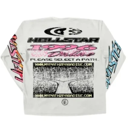 Hellstar Long Sleeve White Pixel Sweatshirt