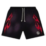 Hellstar Red and Black Flame Shorts