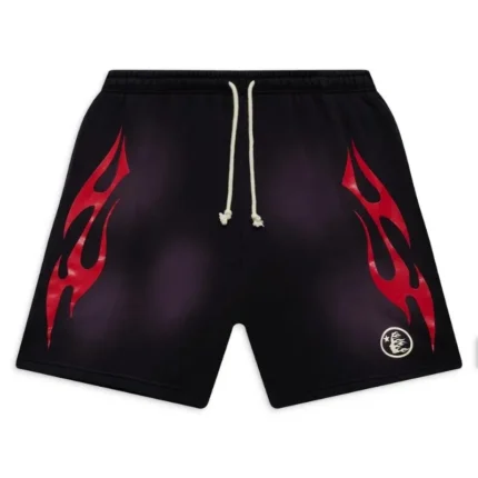Hellstar Red and Black Flame Shorts