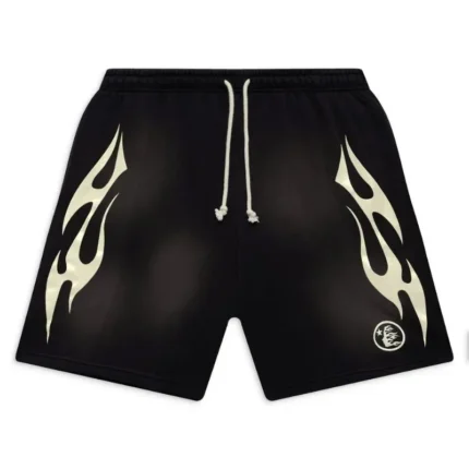 Hellstar Black White Flame Shorts