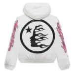 Hellstar Records Glitter Zip-Up White Hoodie