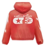 Hellstar Studios Zip Hoodie in Dark Red
