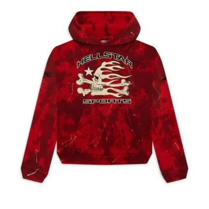 Hellstar Red Tye Dye Skull Hoodie Sports