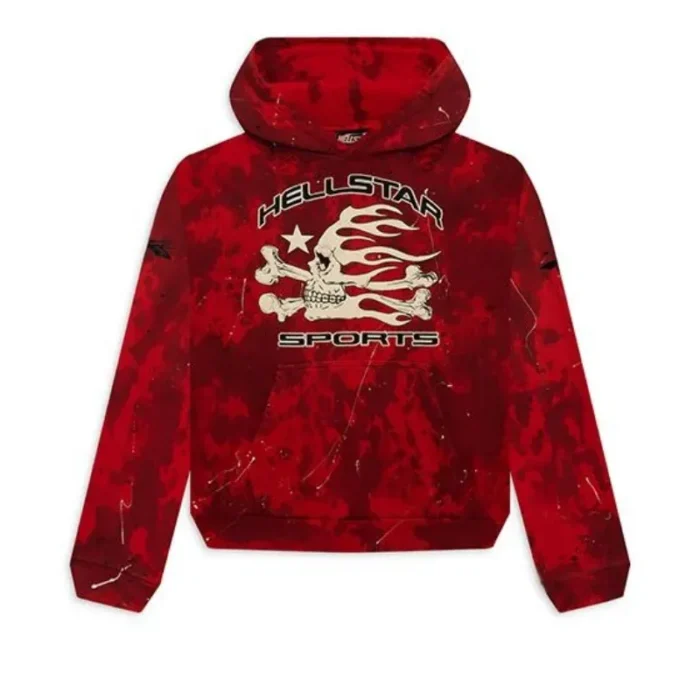 Hellstar Red Tye Dye Skull Hoodie Sports