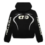 Hellstar Sport Black Hoodie in white line