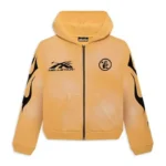 Yellow Hellstar Zip Up Sports Hoodie