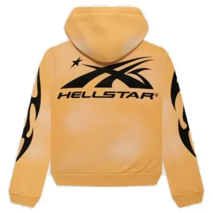 Yellow Hellstar Zip Up Sports Hoodie