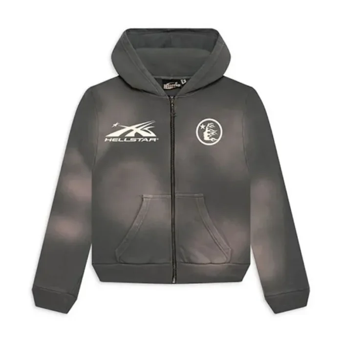 Grey Hellstar Zip Up Hoodie